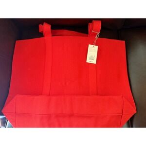 A New Day Red Knit Tote Bag Recycled Polyester Shoulder Bag 024 06 9078 NWT